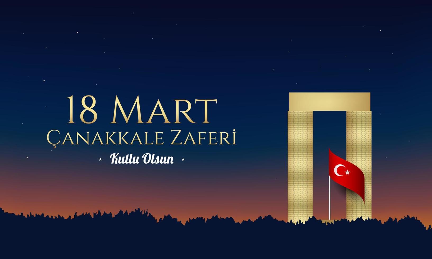 Canakkale Victory Day Background Design. Vector Illustration.