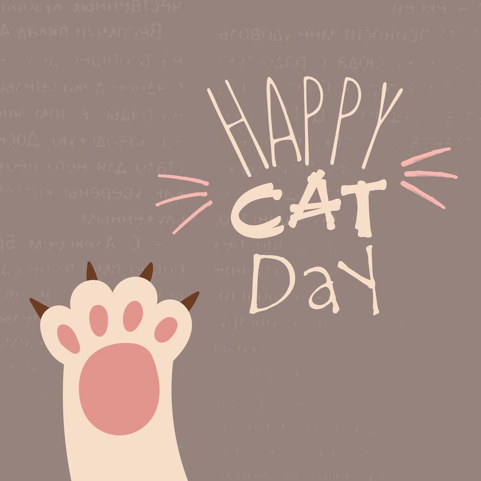 World Cat Day. Vector illustration. International holiday. Hug your cat, meow.