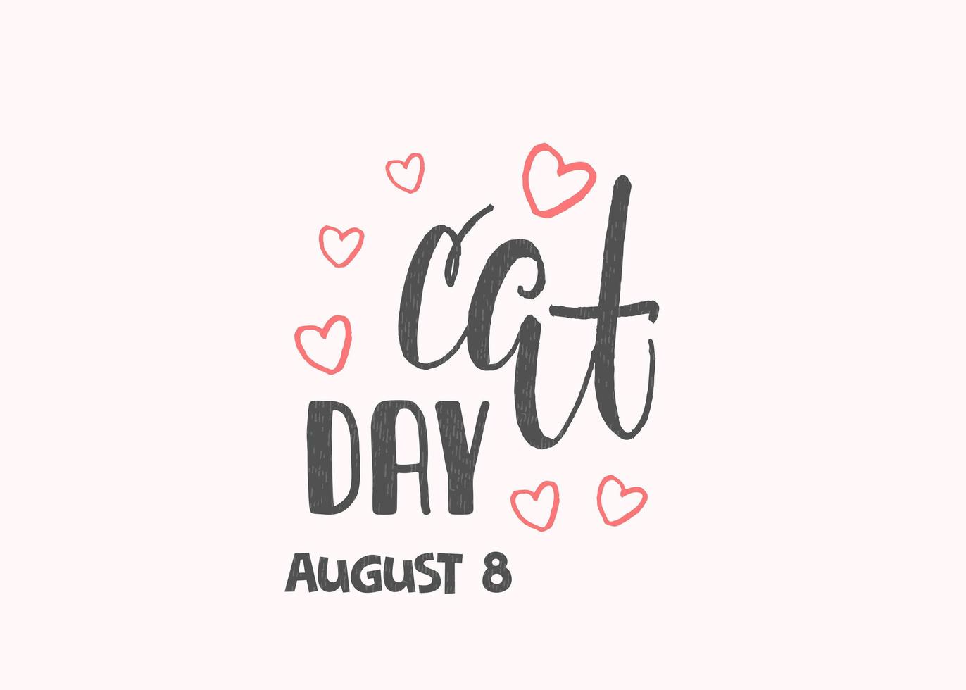 día mundial del gato. fiesta internacional. ilustración vectorial letras sobre un fondo rosa. vector