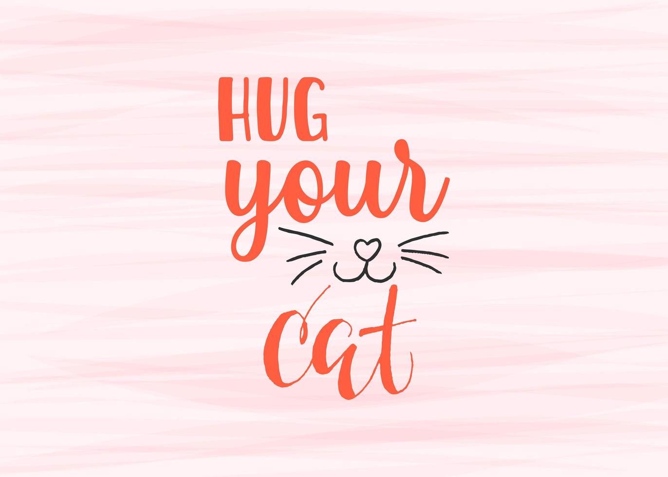 World Cat Day. International holiday. Vector illustration. Lettering on a pink background.