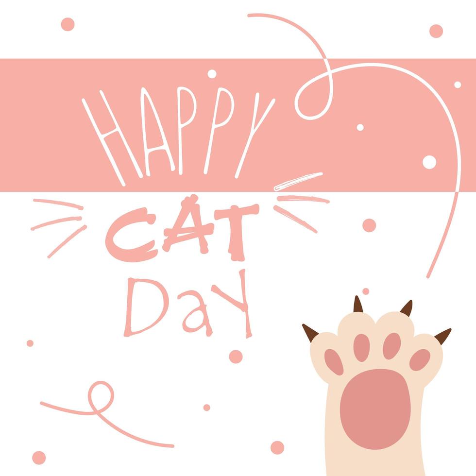 World Cat Day. Vector illustration. International holiday. Hug your cat, meow.