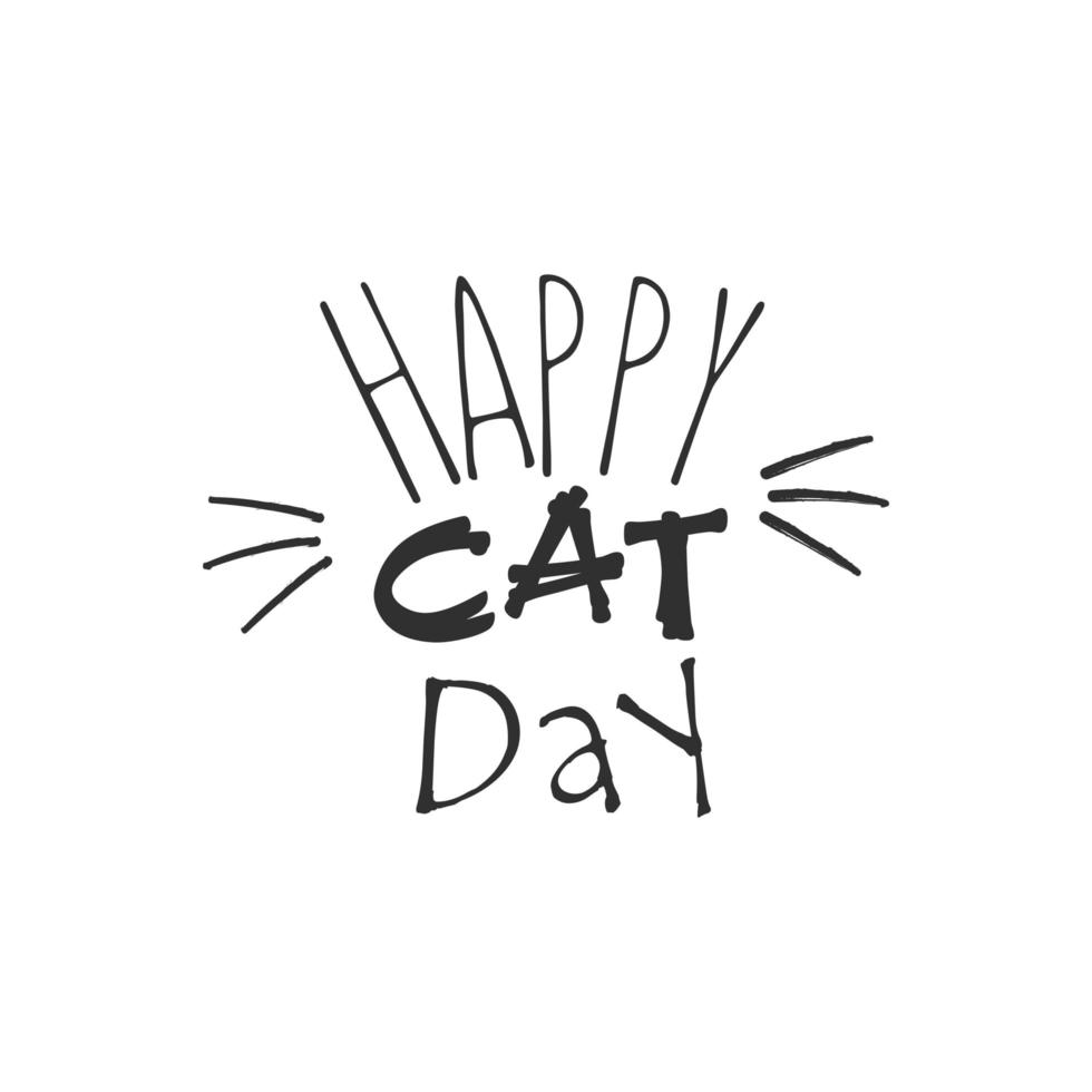 World Cat Day. Vector illustration. International holiday. Hug your cat, meow.