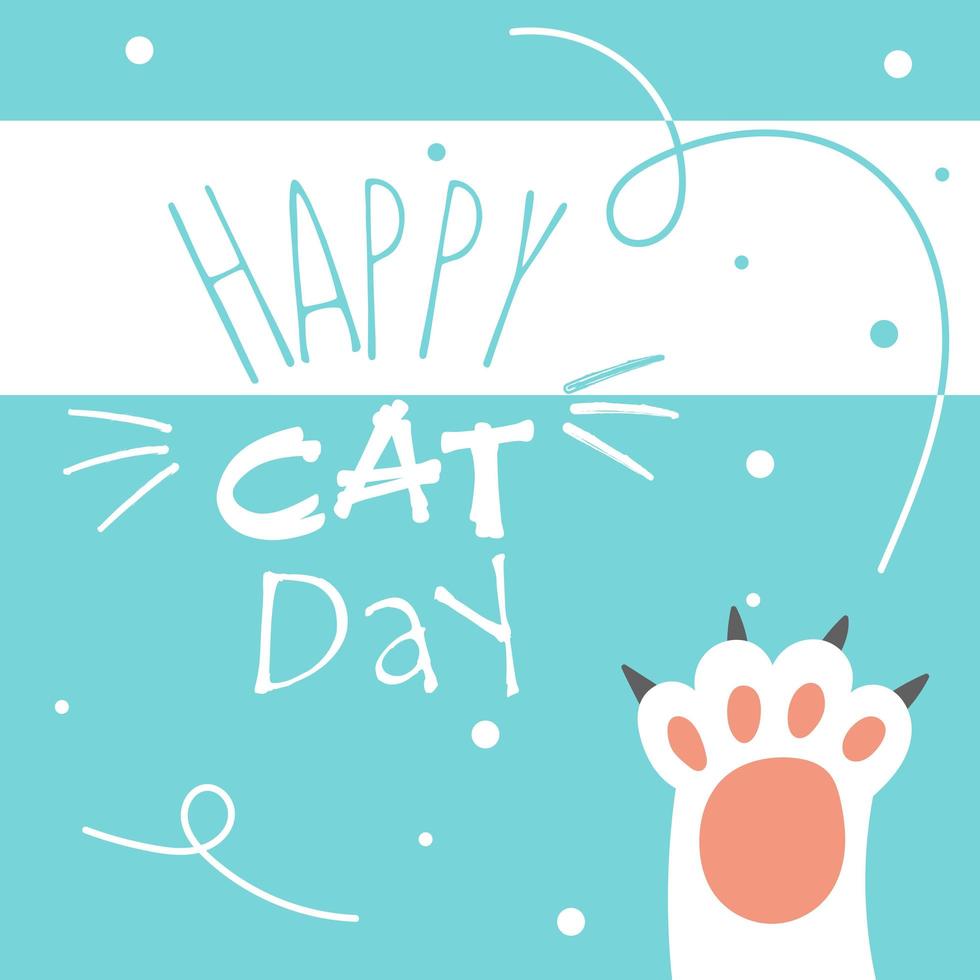 World Cat Day. Vector illustration. International holiday. Hug your cat, meow.