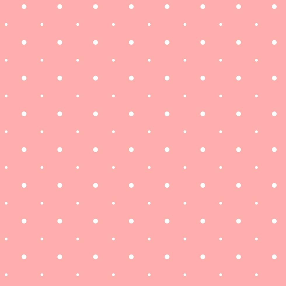 Romantic seamless pattern with a heart. Happy Valentine s Day. White dots on a pink background. vector