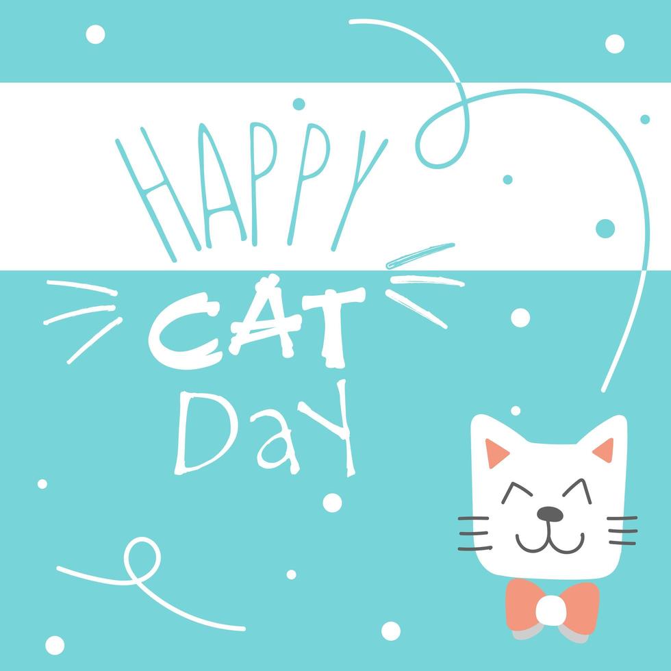 World Cat Day. Vector illustration. International holiday. Hug your cat, meow.
