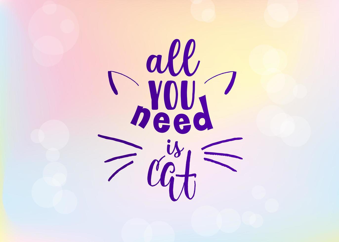 World Cat Day. International holiday. Vector illustration. Lettering on a blue and pink background.