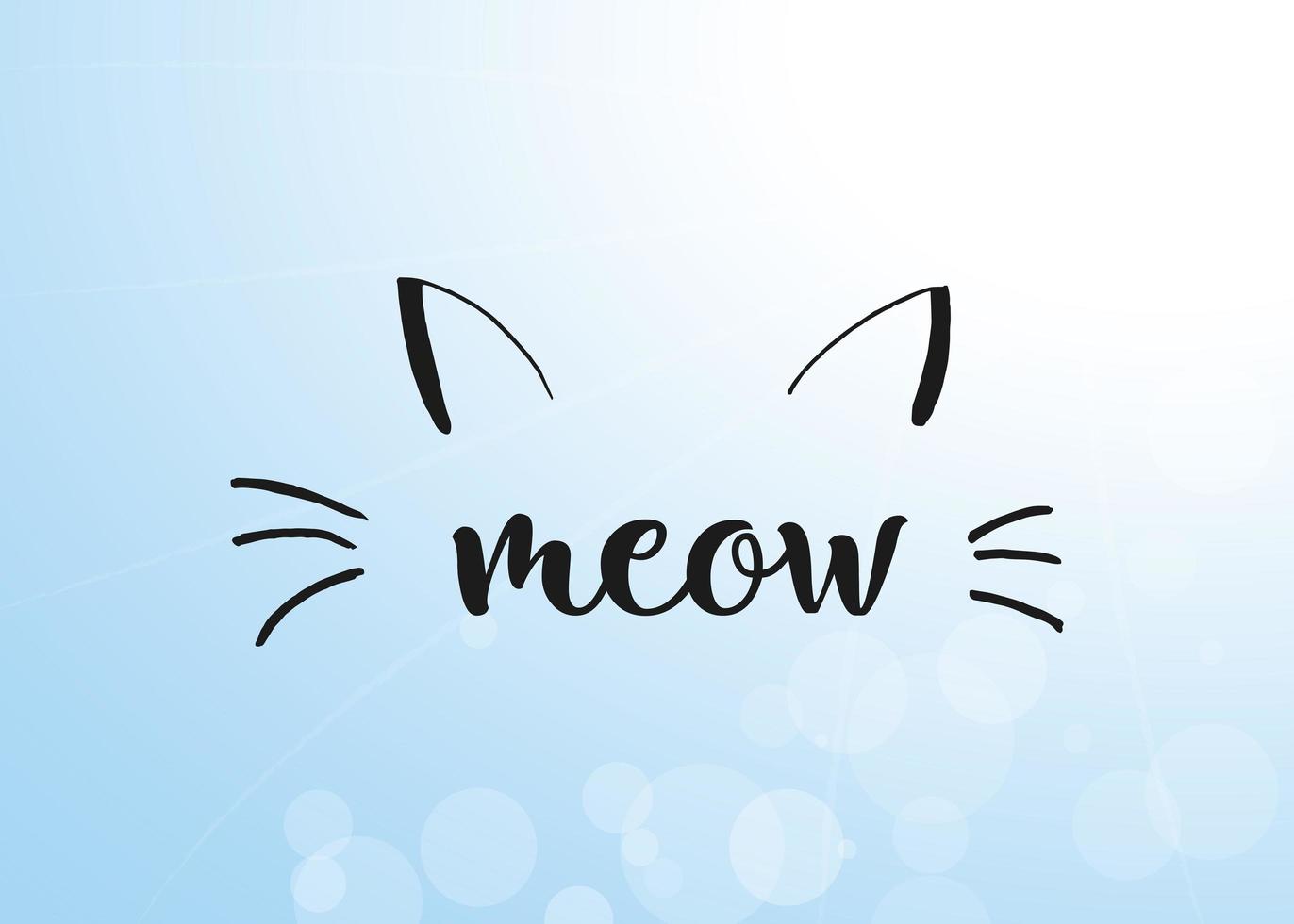 World Cat Day. International holiday. Vector illustration. Lettering on a blue sky background.