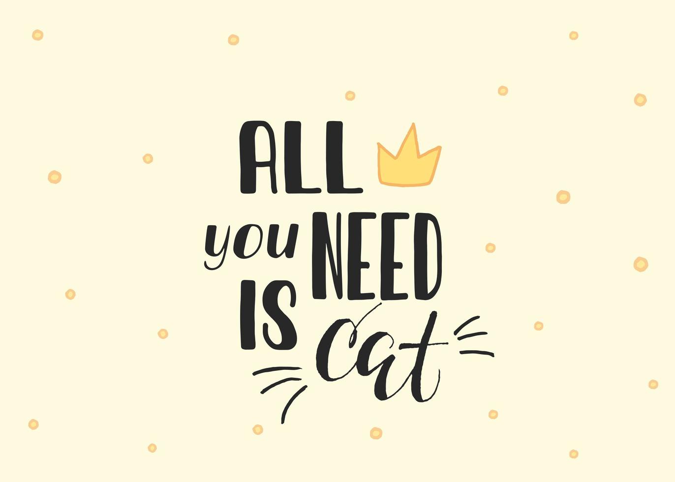 World Cat Day. International holiday. Vector illustration. Lettering on a yellow background.