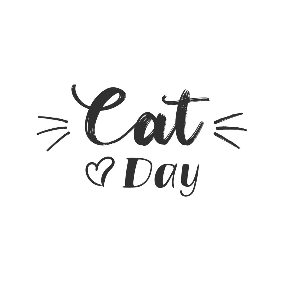 World Cat Day. Vector illustration. International holiday. Hug your cat, meow.