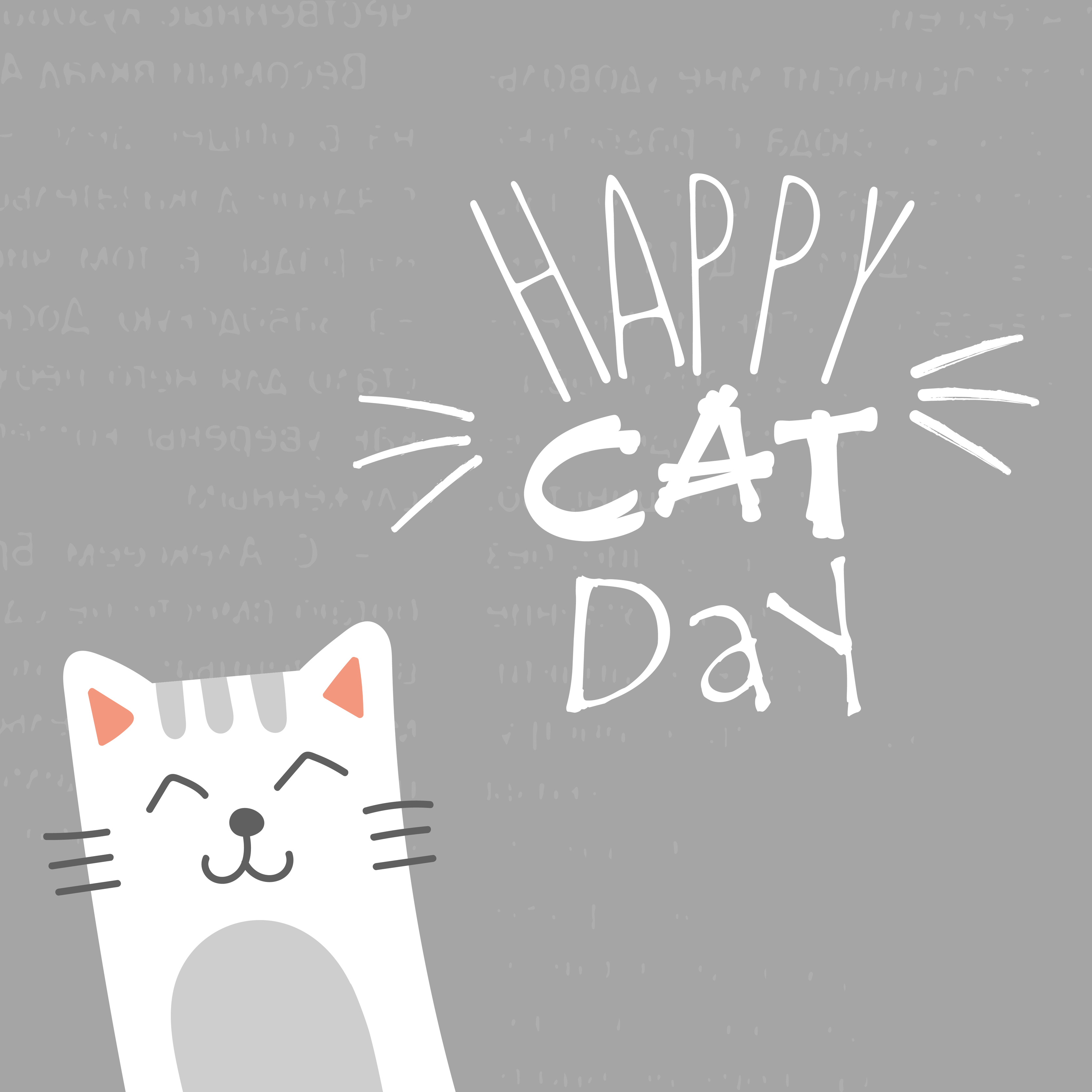 World Cat Day. Vector illustration. International holiday. Hug your cat, meow. 5228415 Vector