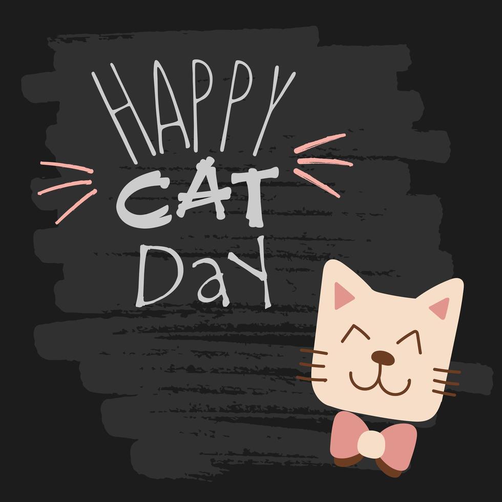 World Cat Day. Vector illustration. International holiday. Hug your cat, meow.