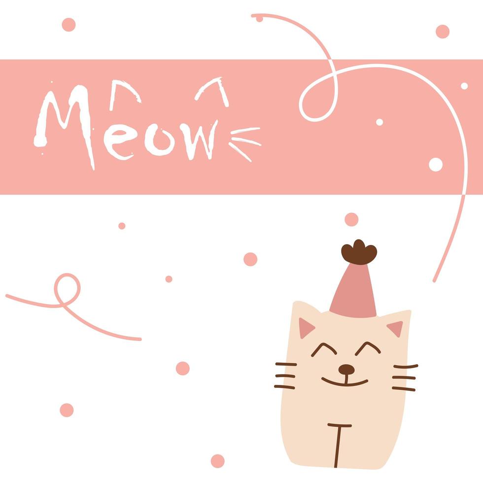 World Cat Day. Vector illustration. International holiday. Hug your cat, meow.