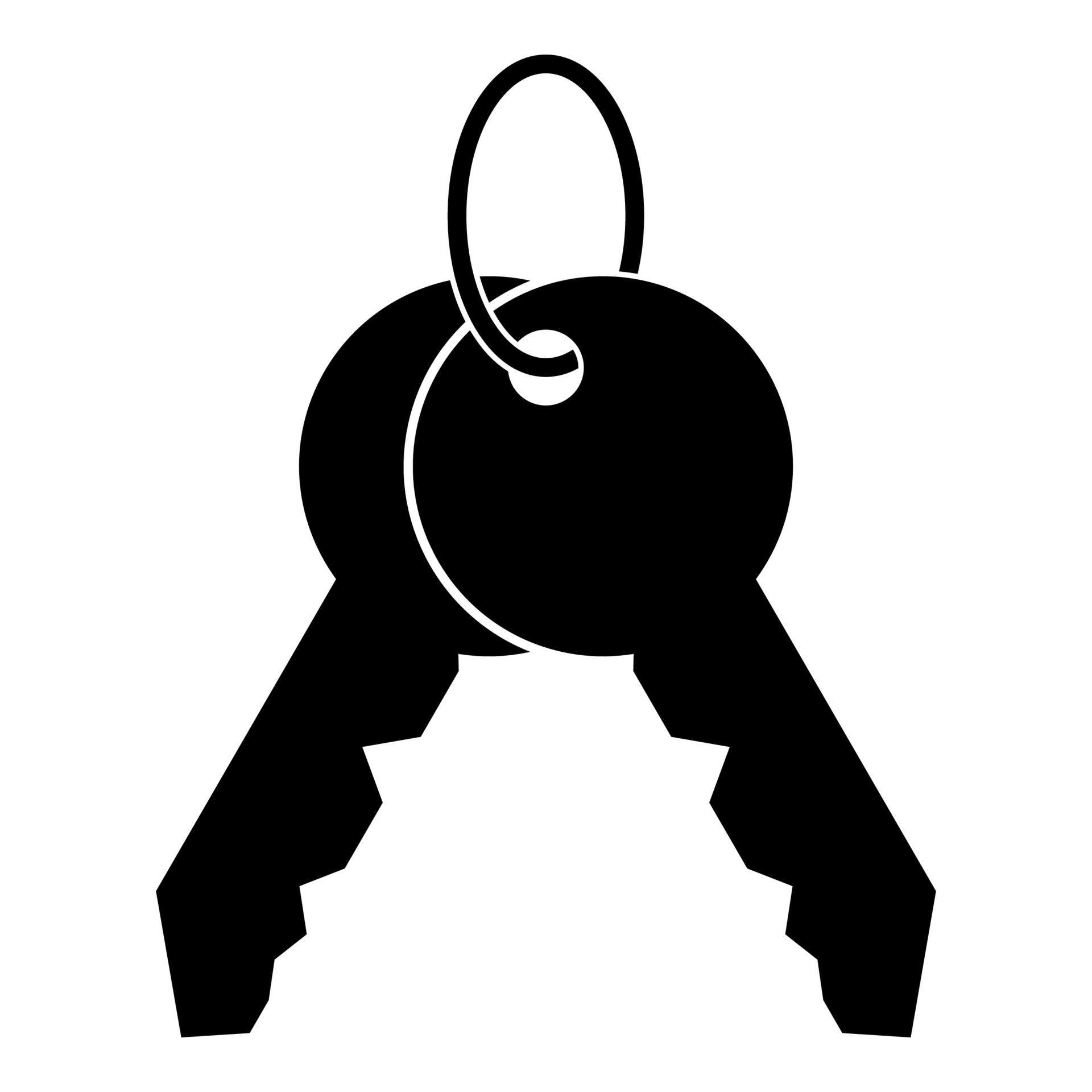 Bunch of keys on ring icon black color vector illustration flat style ...