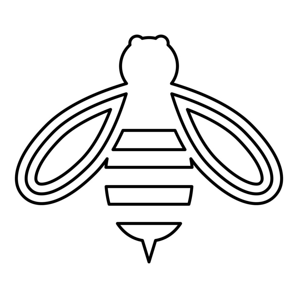 abeja miel contorno contorno icono color negro vector ilustración estilo plano imagen