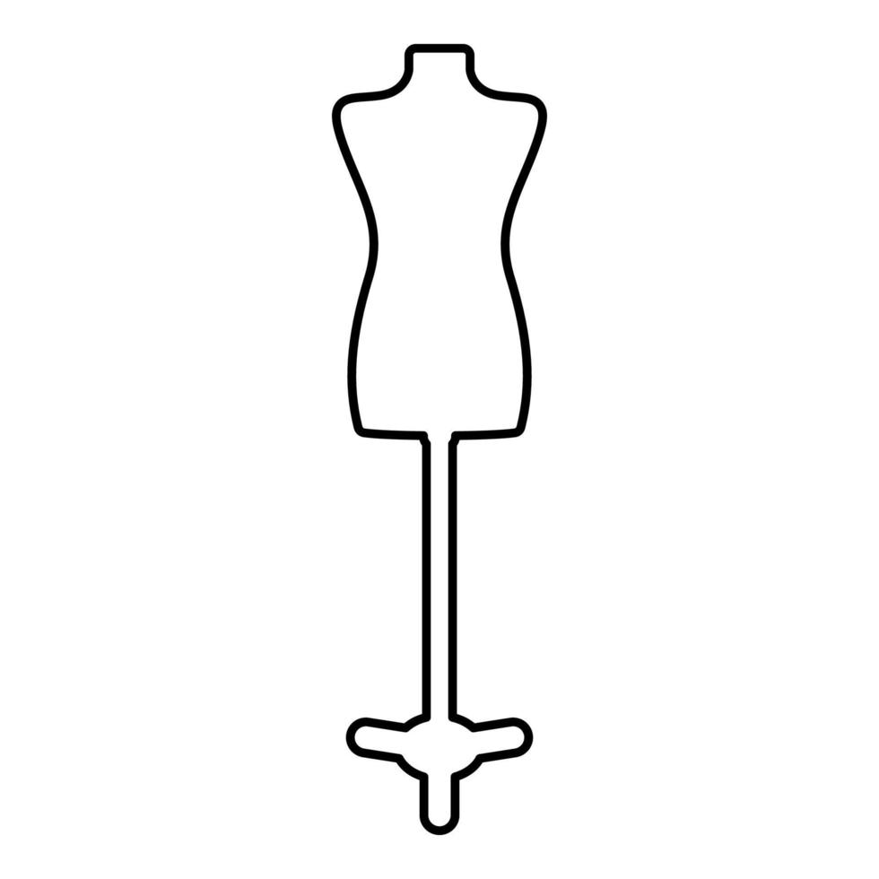 Torso Mannequin tailors dummy silhouette manikin dressmakers contour outline icon black color vector illustration flat style image
