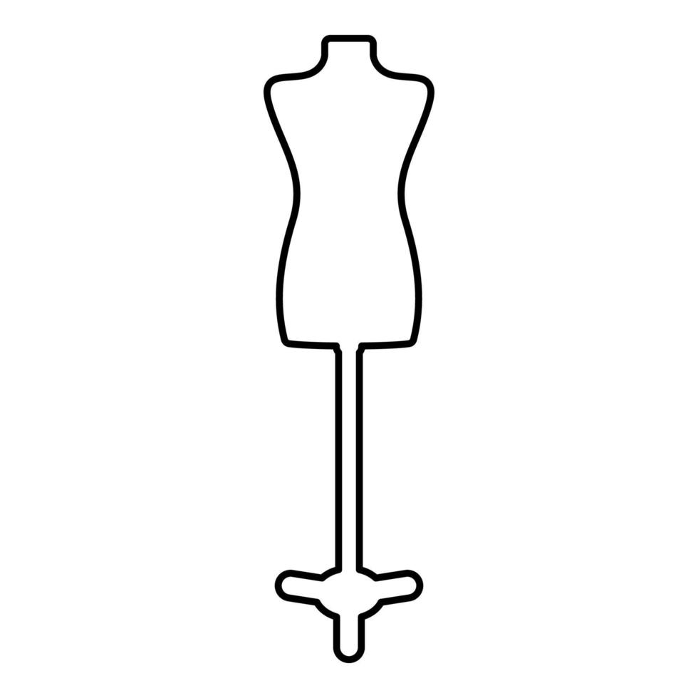 torso maniquí sastres silueta ficticia maniquí modistas contorno contorno icono negro color vector ilustración estilo plano imagen