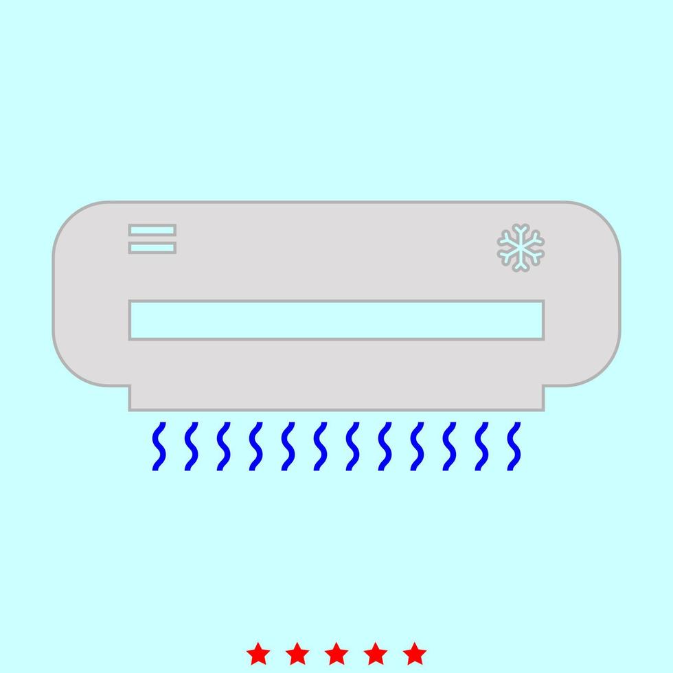 Air conditioner set it is color icon . vector