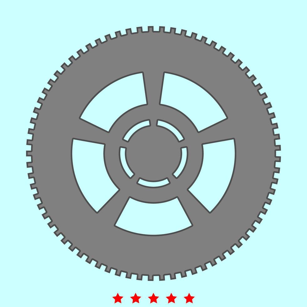 rueda de coche es icono. vector