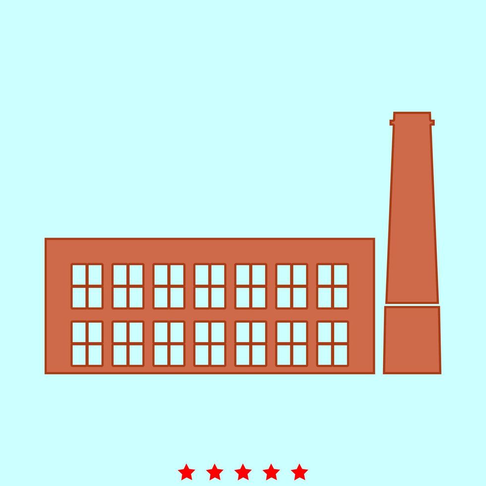 fábrica de edificios industriales es icono. vector