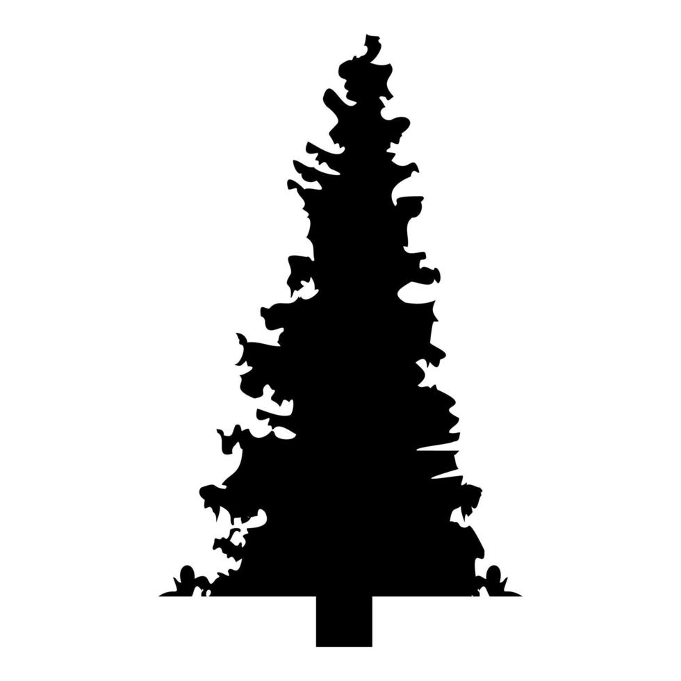 abeto picea icono color negro vector ilustración estilo plano imagen