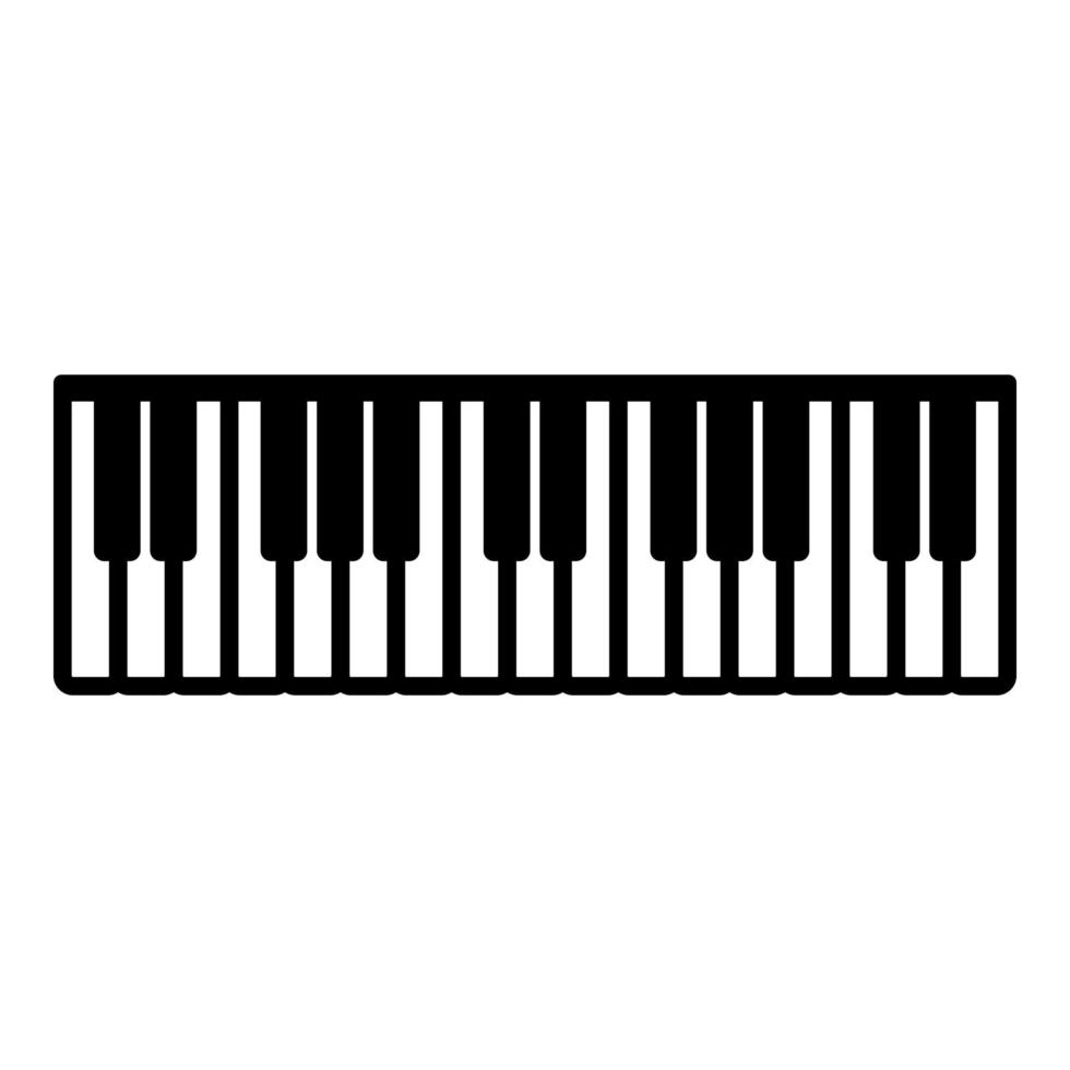 teclas de música de piano icono de sintetizador de marfil ilustración de vector de color negro imagen de estilo plano