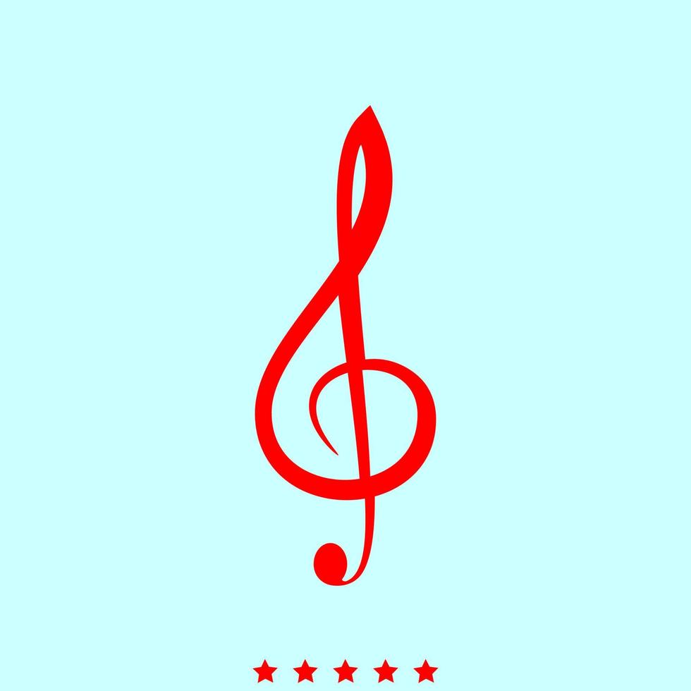 Treble clef set it is color icon . vector