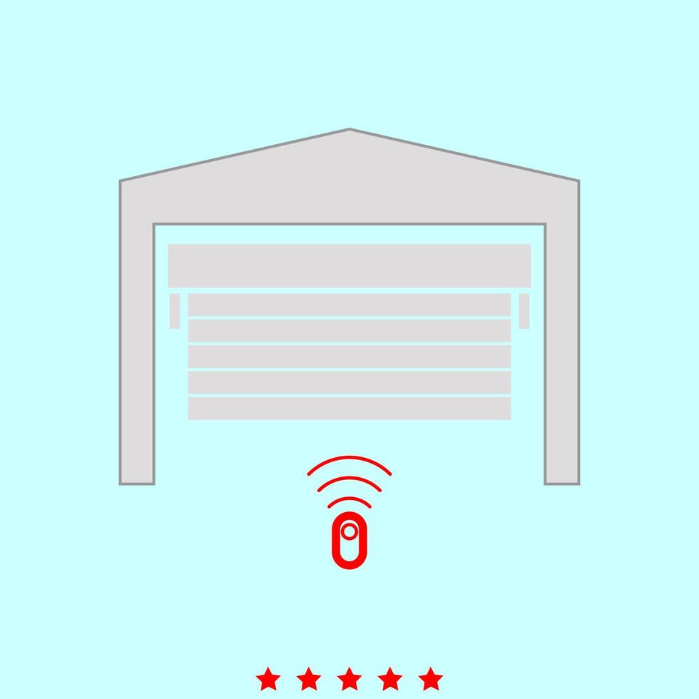 Garage door set it is color icon . vector