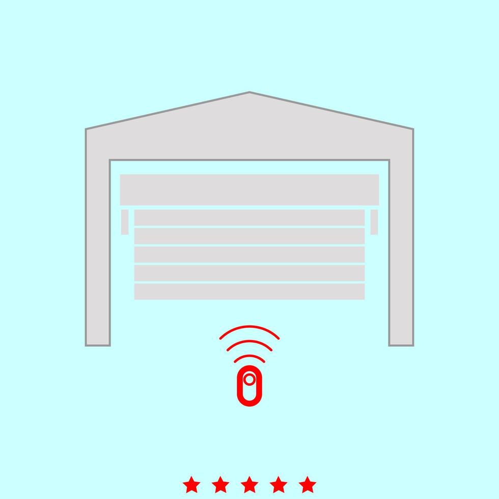 Garage door set it is color icon . vector