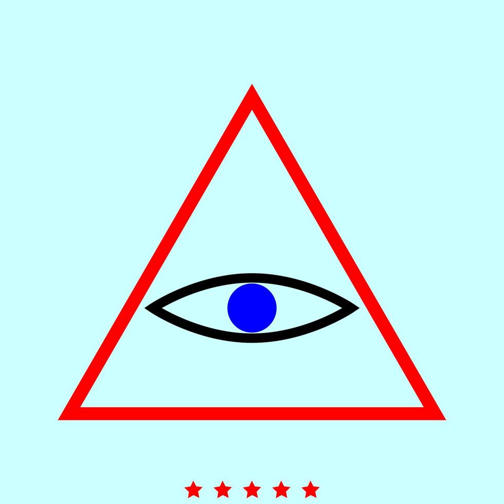 All seeing eye symbol it is icon . vector