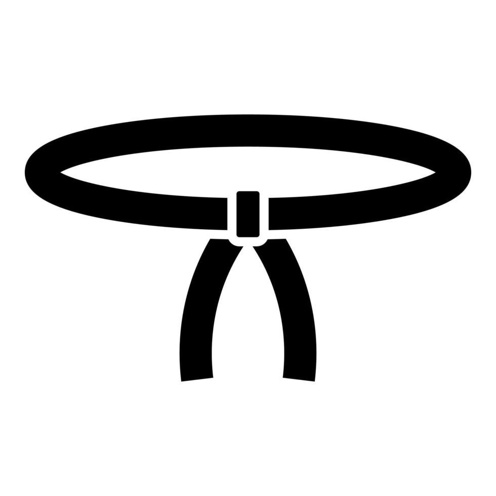 Belt Oriental combat sport Waistband Clothing of fighter karate judo icon black color vector illustration flat style image