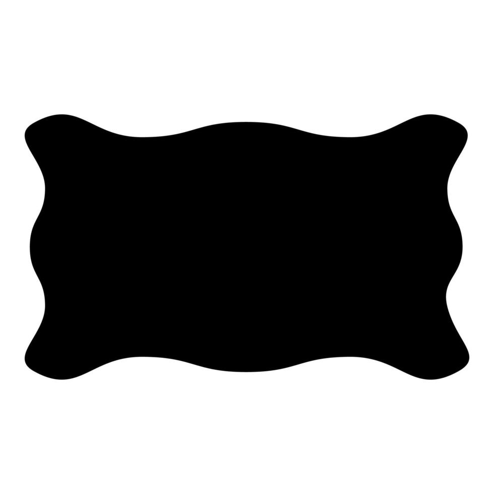 Rectangular banner layout wave shape frame application poster Blank mockup Empty template icon black color vector illustration flat style image