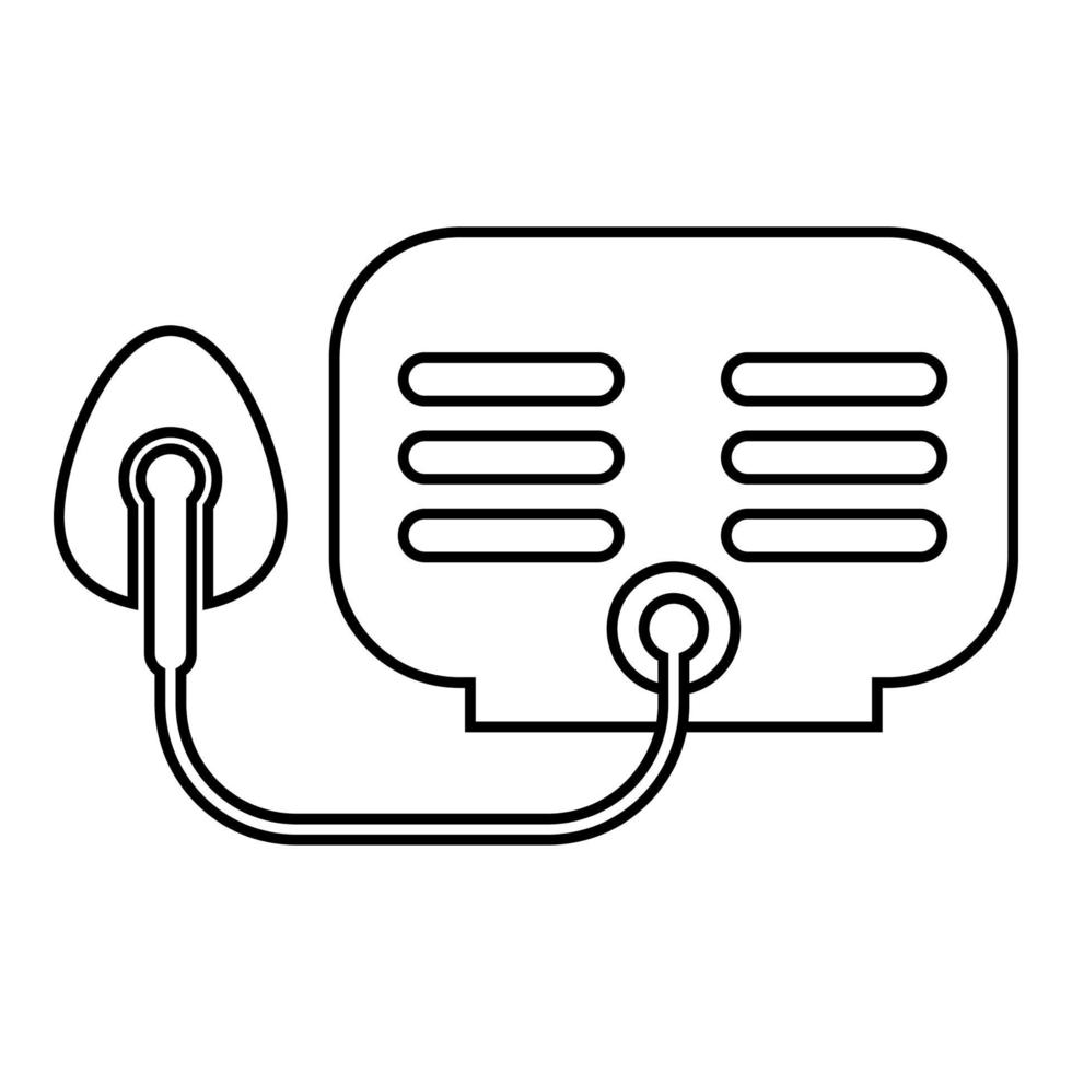 Inhaler Nebulizer Medical aerosol equipment contour outline icon black color vector illustration flat style image