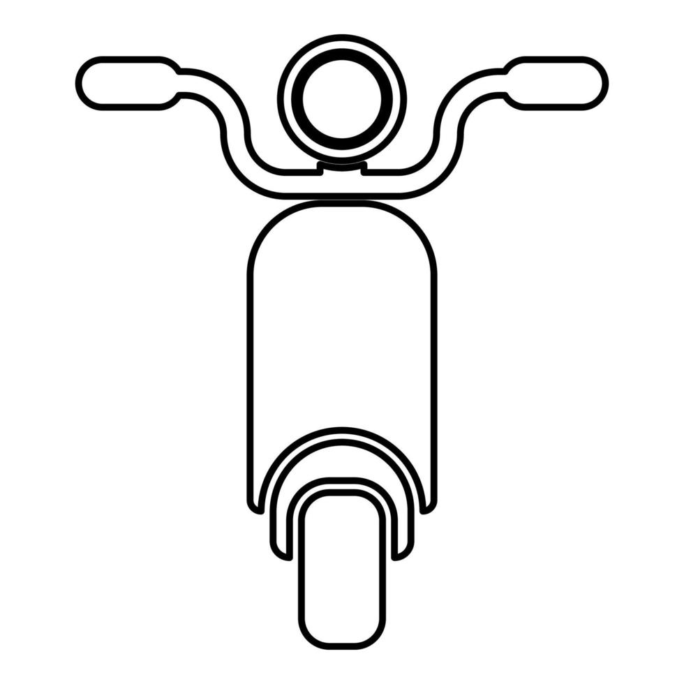 Moped Scooter Motorcycle Electric bike contour outline icon black color vector illustration flat style image