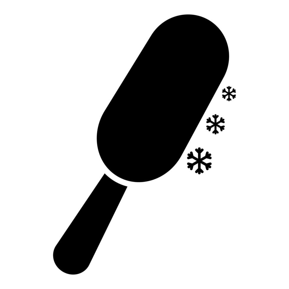 Chocolate ice on stick Eskimo confection icon black color vector illustration flat style image