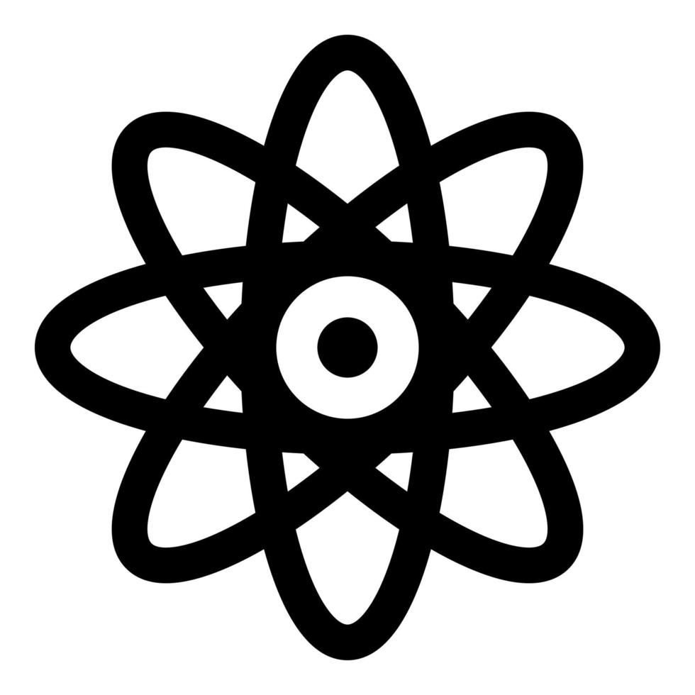 Atom molecular sign icon black color vector illustration flat style image
