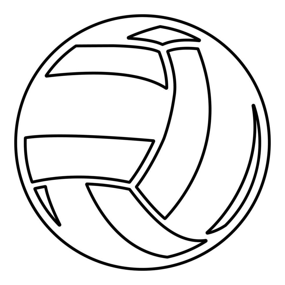 Volleyball ball sport equipment contour outline icon black color vector illustration flat style image