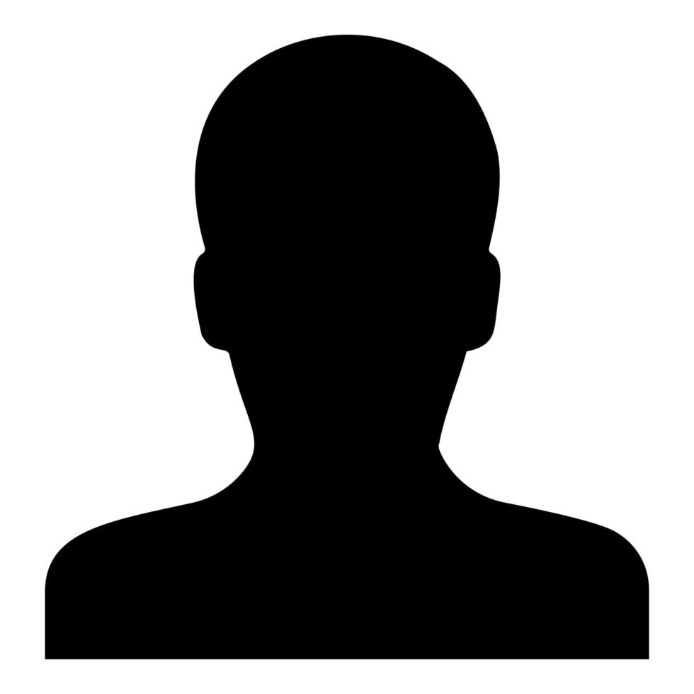 Avatar man face silhouette User sign Person profile picture male icon black color vector illustration flat style image