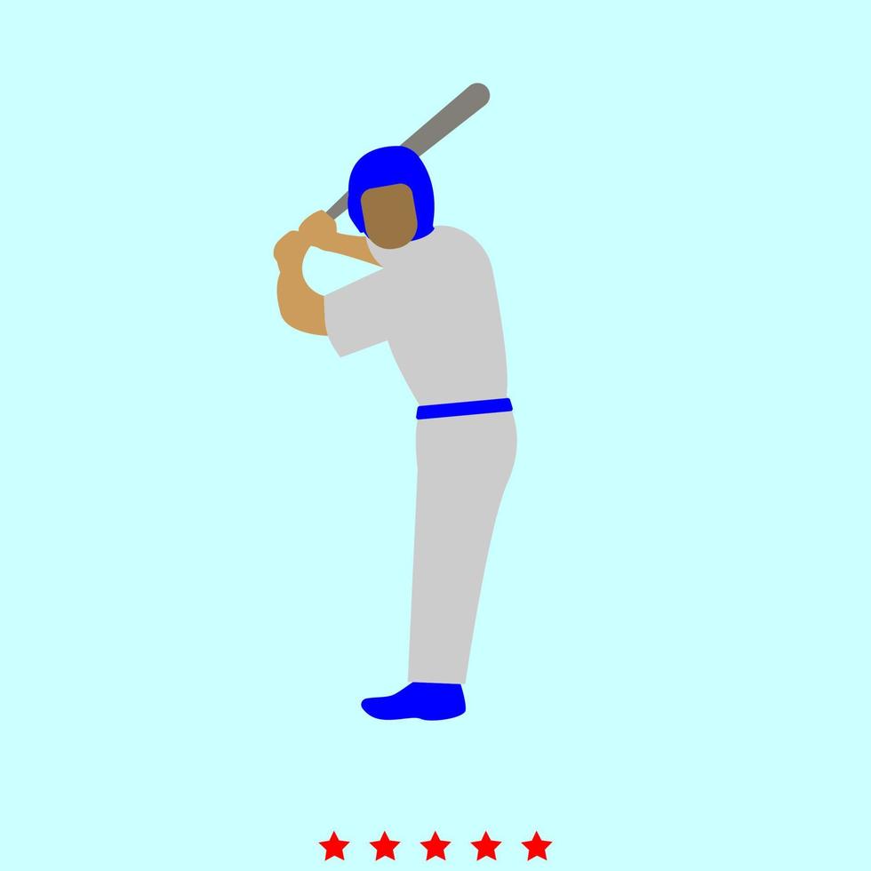 Ballplayer set it is color icon . vector