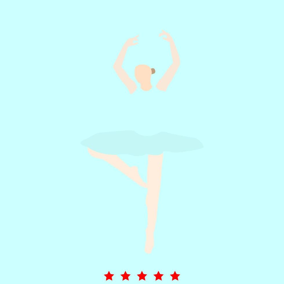 Ballet dancer set it is color icon . vector