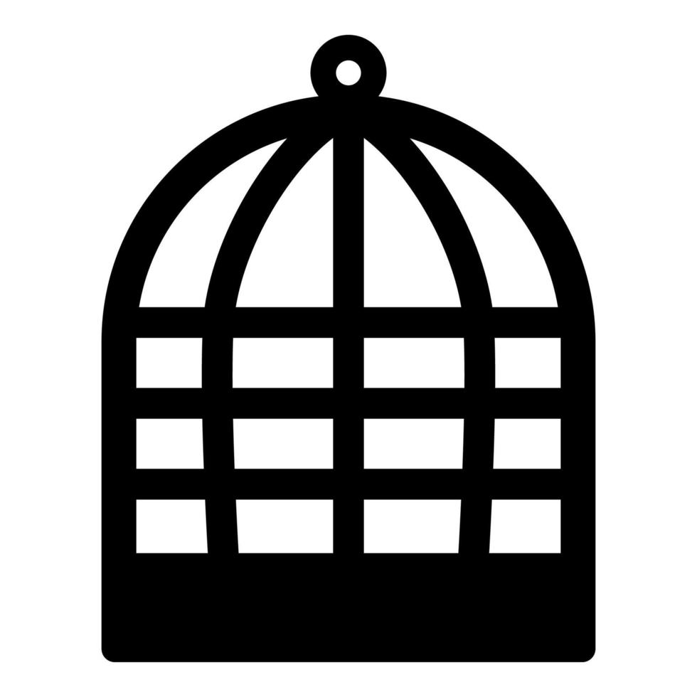 Cage for bird silhouette vintage captivity concept icon black color vector illustration flat style image