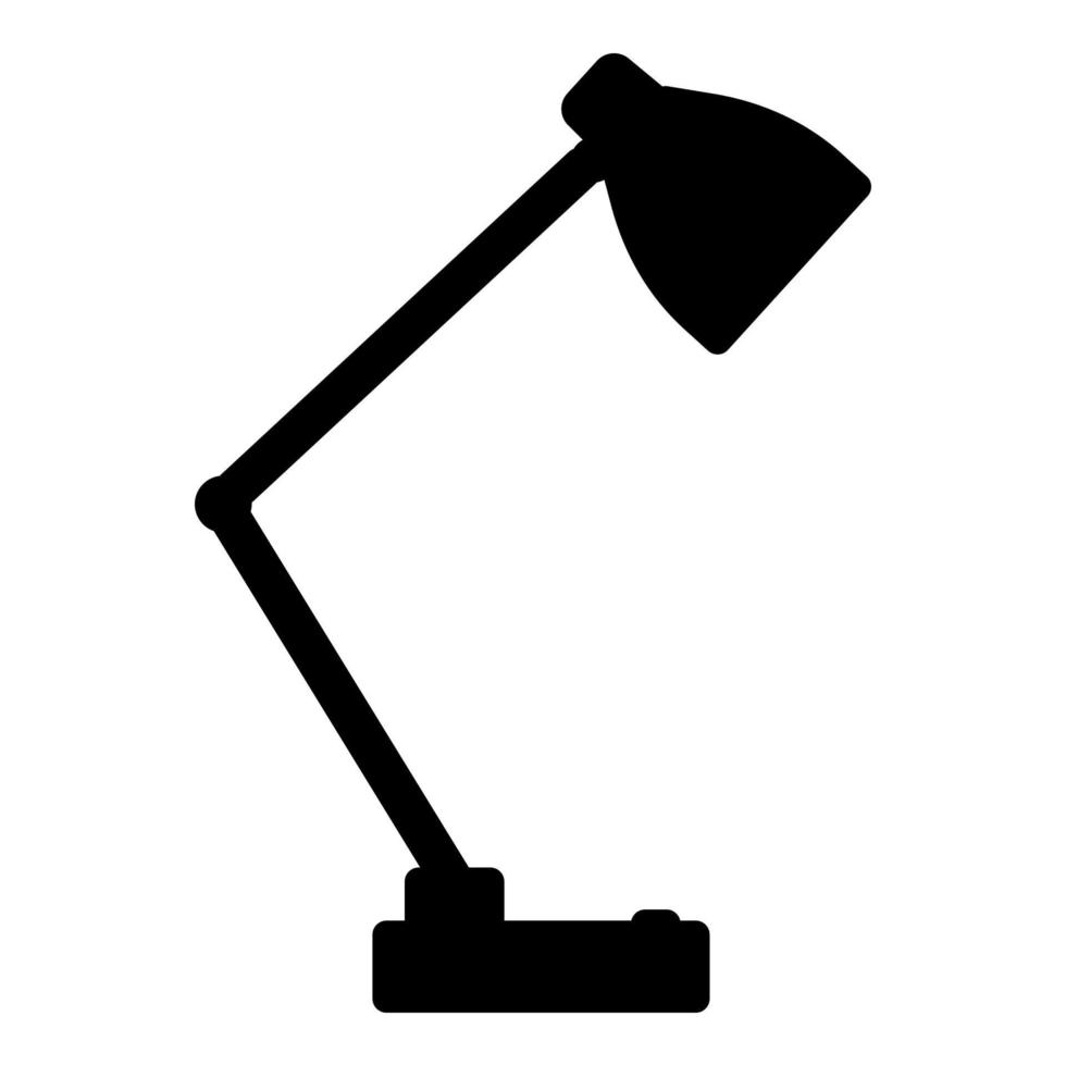 lámpara de mesa luz de escritorio eléctrica para interior casa icono color negro vector ilustración imagen de estilo plano