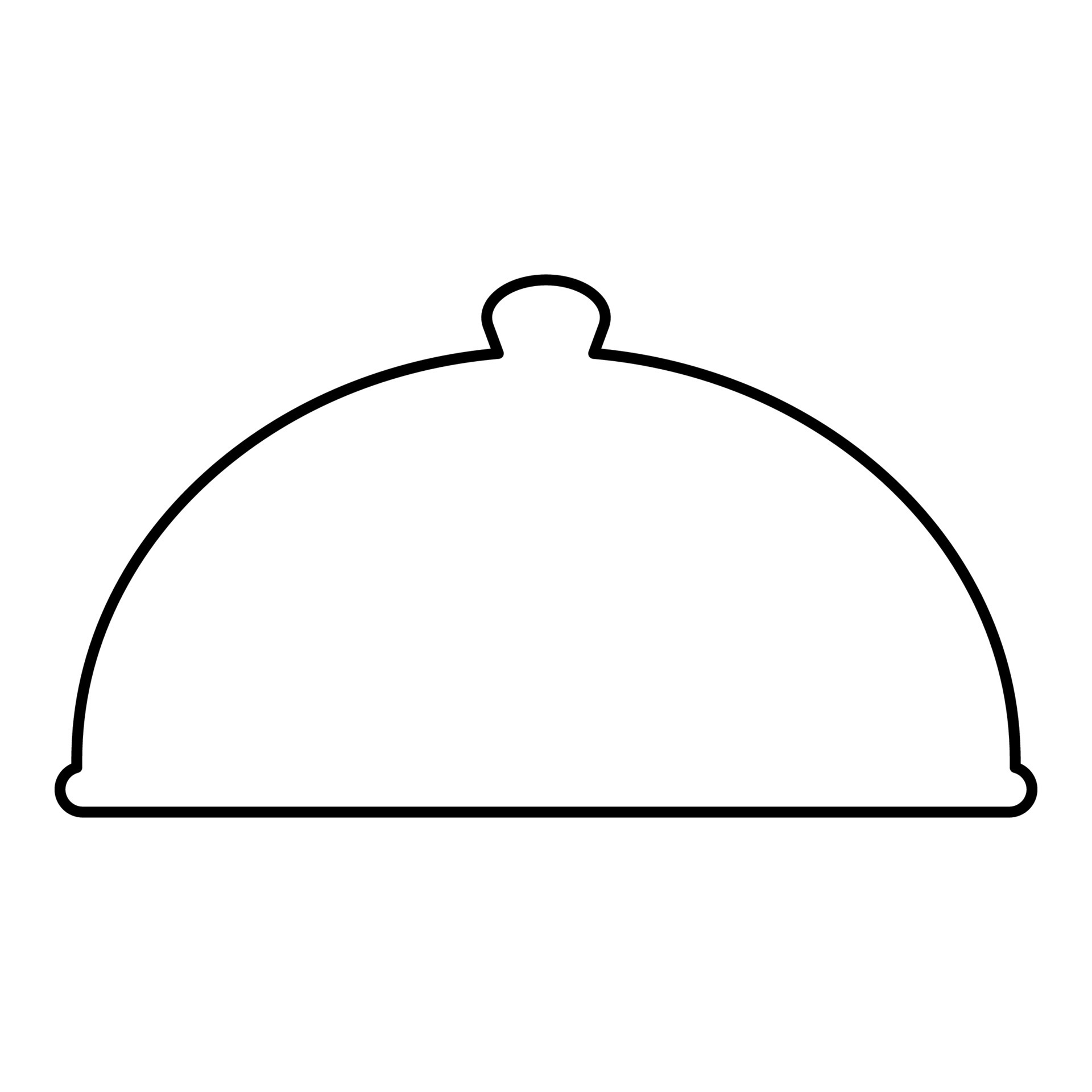 Cloche serving dish Restaurant cover dome plate covers to keep food warm  Convex lid Exquisite presentation gourmet meal Catering concept contour  outline icon black color vector illustration flat 5229142 Vector Art at