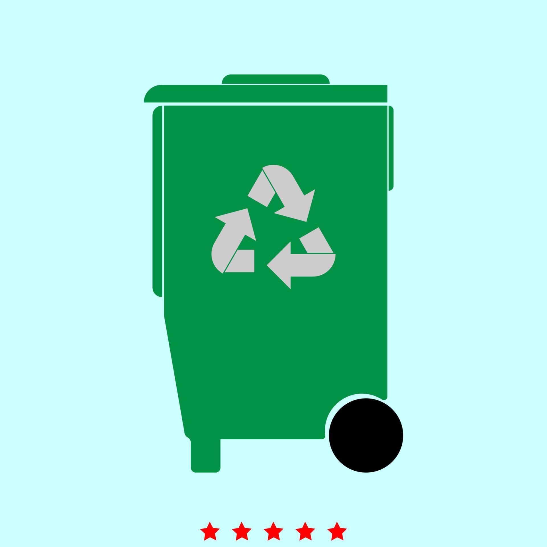 Refuse bin with arrows utilization it is color icon . 5229162 Vector