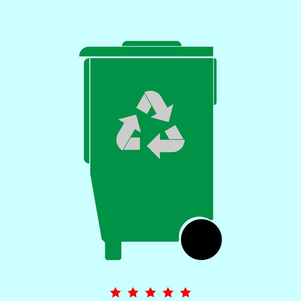 Refuse bin with arrows utilization it is color icon . vector