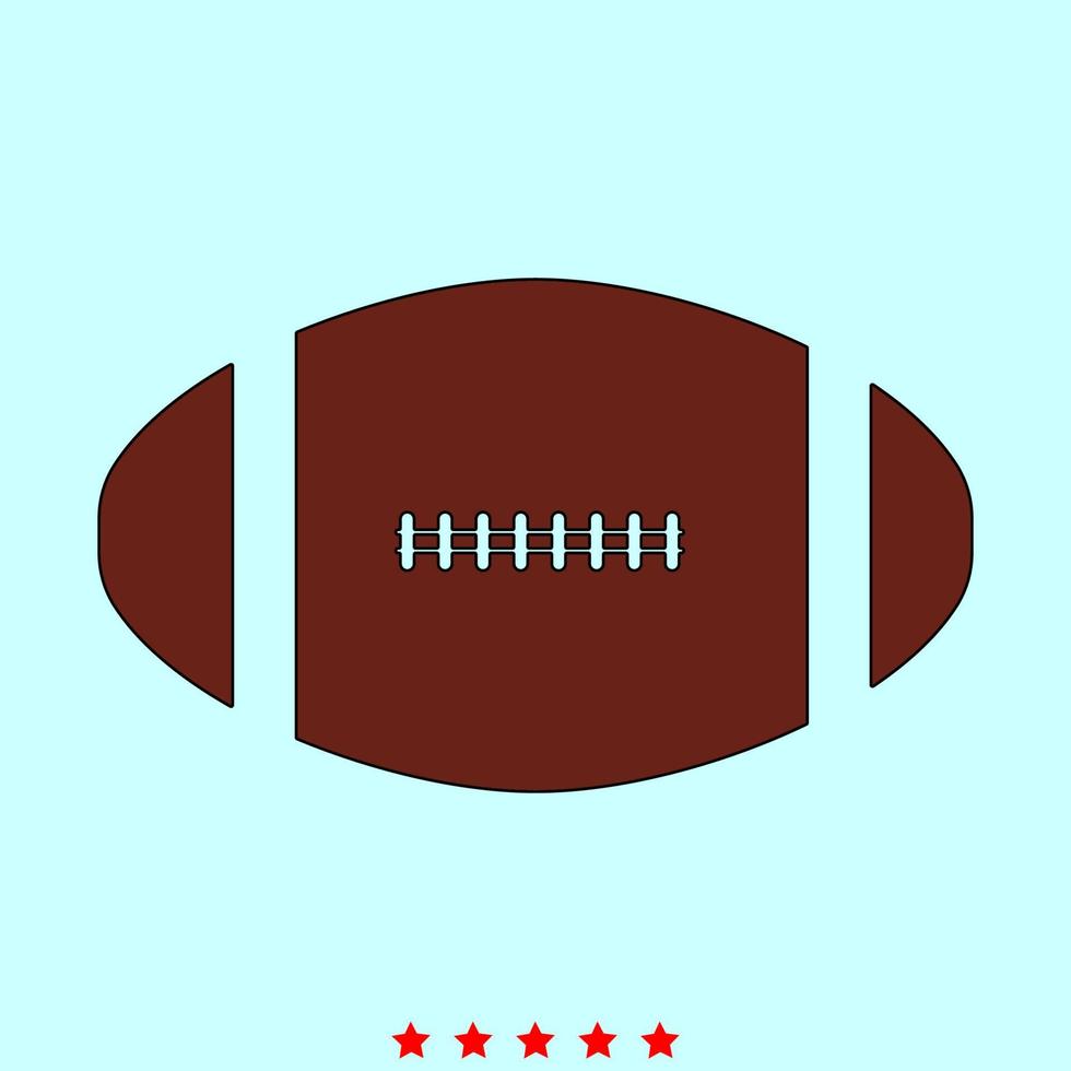 American football ball set it is color icon . vector