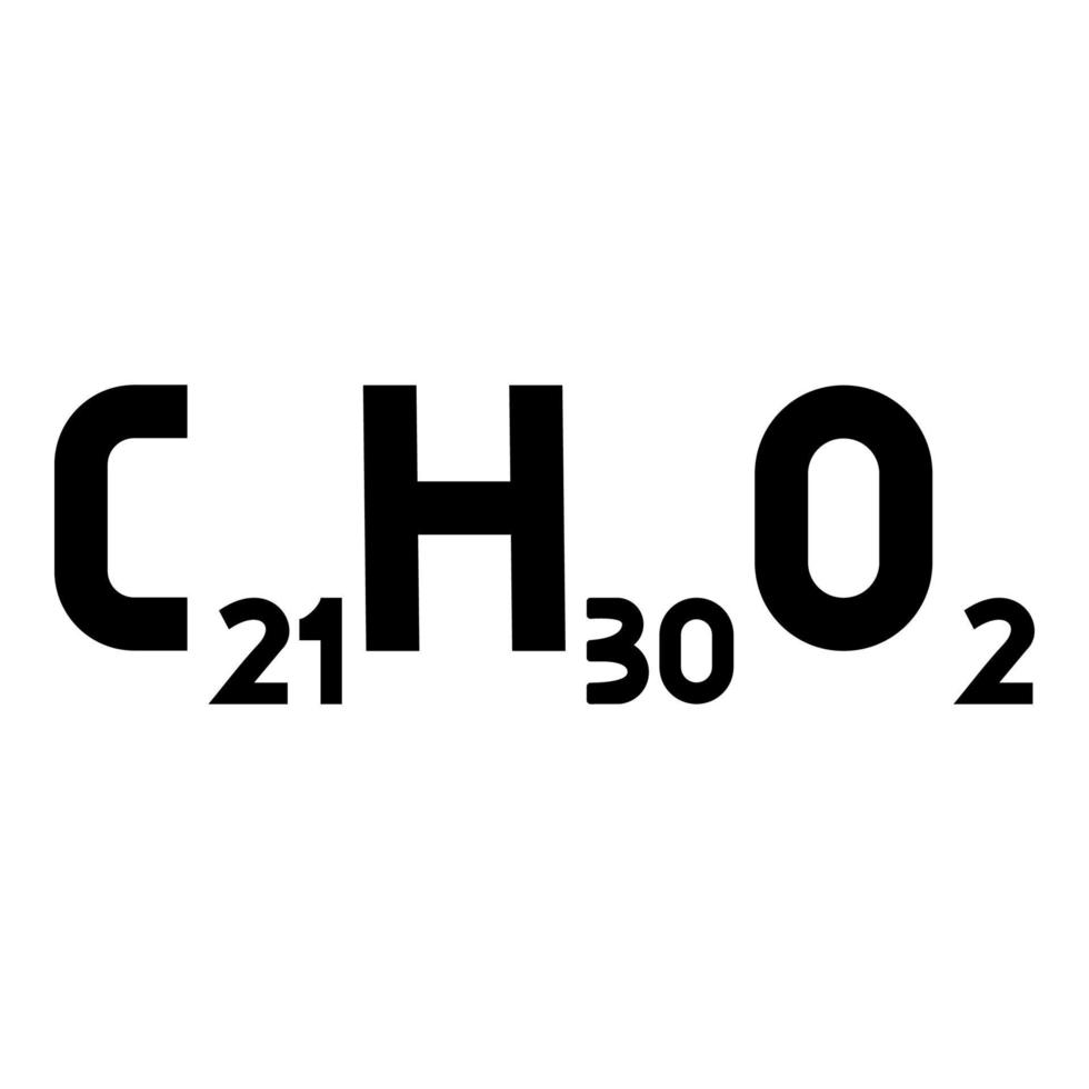 fórmula química c21h30o2 cannabidiol cbd fitocannabinoide marihuana olla hierba cáñamo molécula de cannabis icono color negro vector ilustración imagen de estilo plano