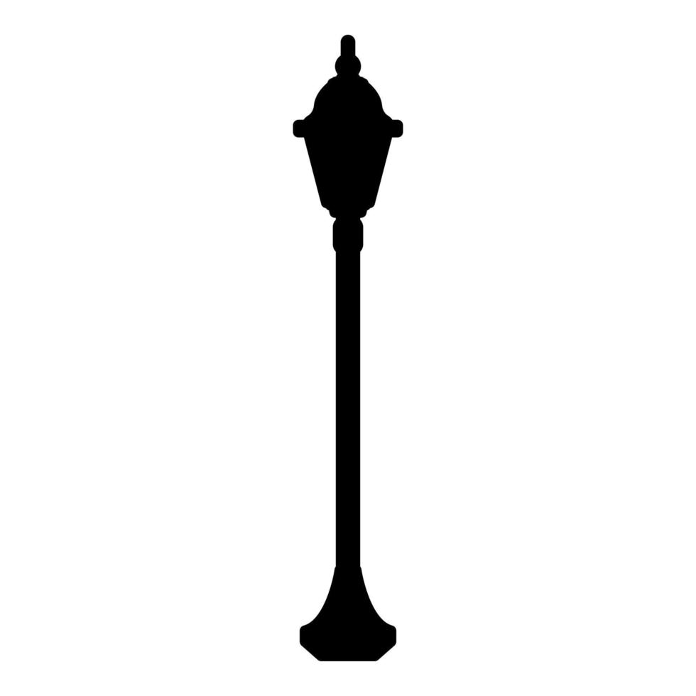 Street lamp lantern icon black color vector illustration flat style image