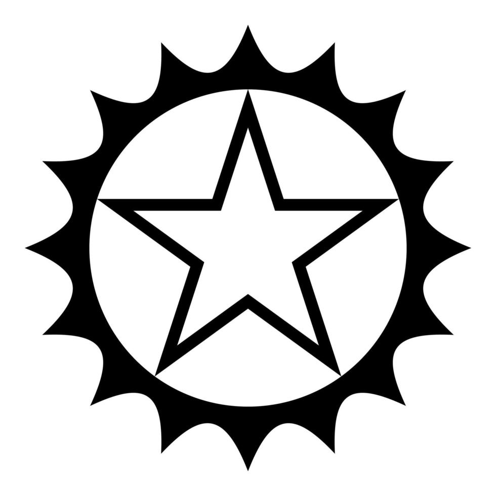 Star in circlre with sharp edges icon black color vector illustration flat style image
