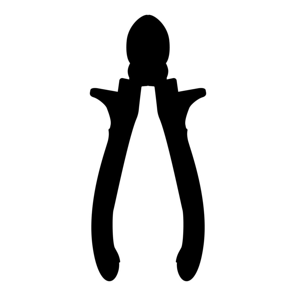 Cutting pliers side cutter hand tools for cutting wires icon black color vector illustration flat style image