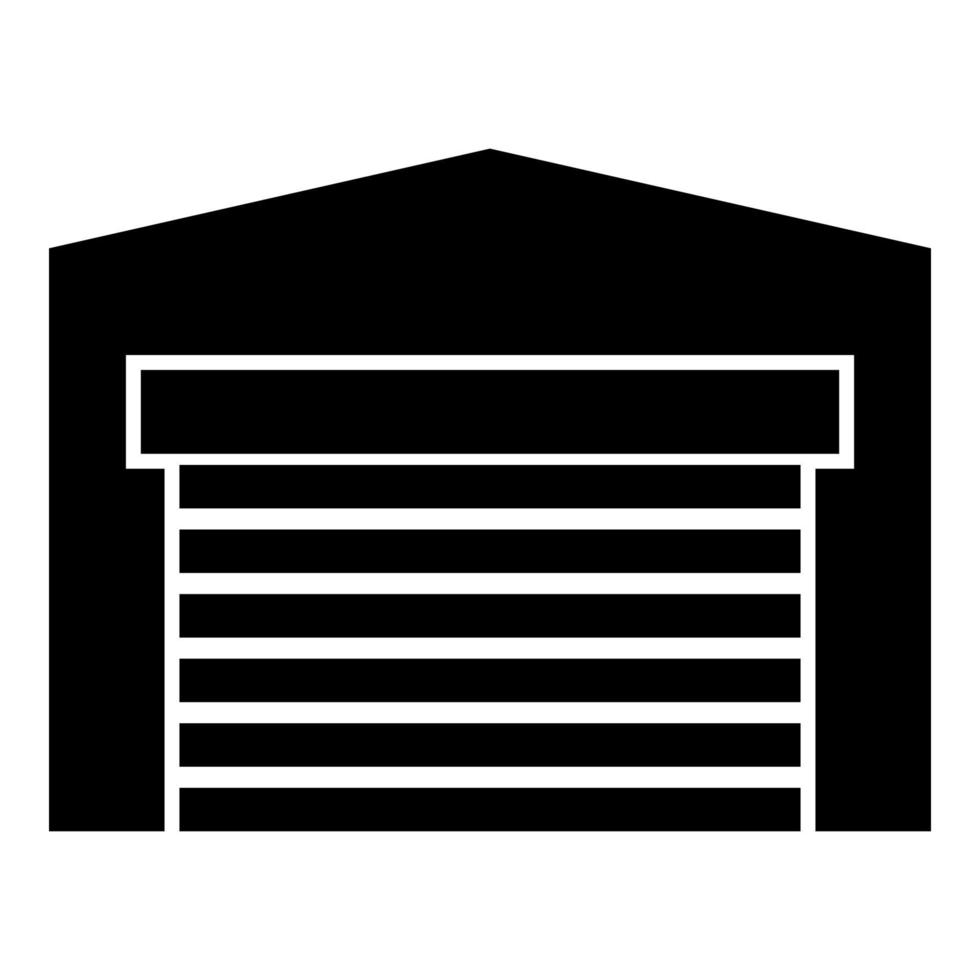 Garage door for car Roller shutter hangar warehouse icon black color vector illustration flat style image